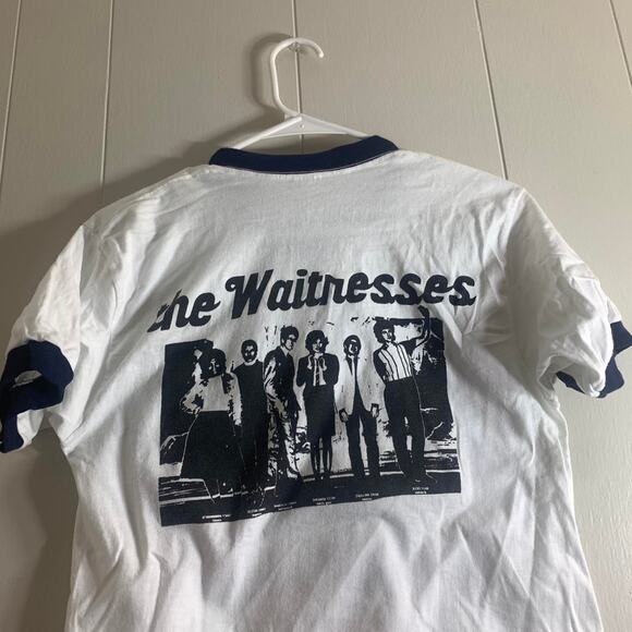 vintage 80’s THE WAITRESSES double sided single stitch ringer style tee shirt XL - Picture 6 of 7